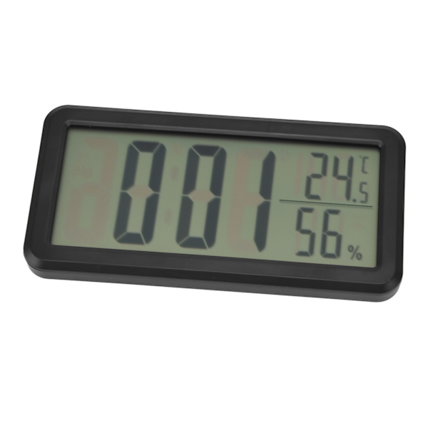 Bærbart digitalt vækkeur med temperatur og luftfugtighed LCD-display Sort vægmontering Desktop elektronisk ur