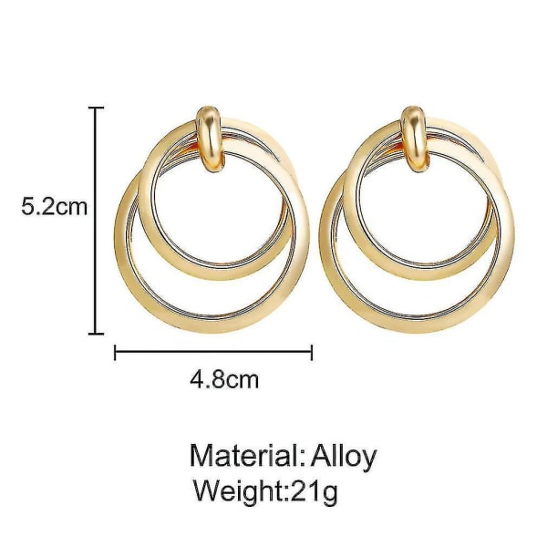 korvakorut Double Circles Golden Metal Alloy Jewelry For Festival