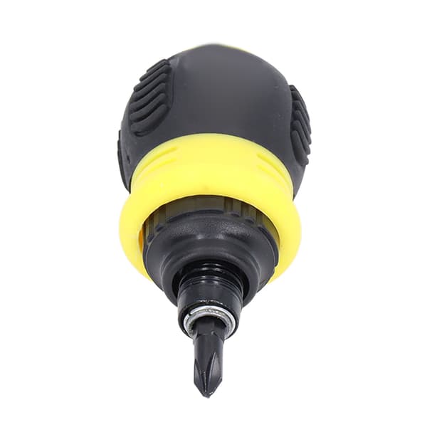 Mini 2 i 1 Magnetisk Skruvmejselset Krom Vanadium Stål Gult Handtag