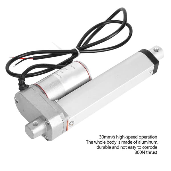 Elektrisk lineær aktuator 12VDC 300N 30mm/s IP45 50mm Multifunksjon