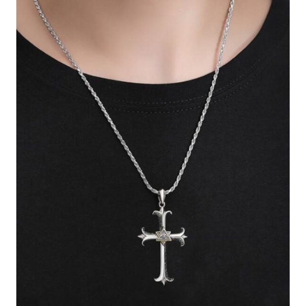 Eye Of God Cross Pendant mænds halskæde