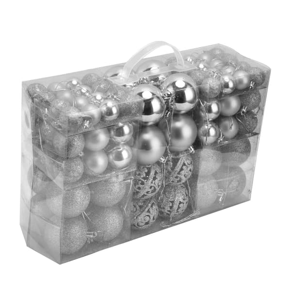 100 st Krossäkra Hängande Julgranskulor Silver