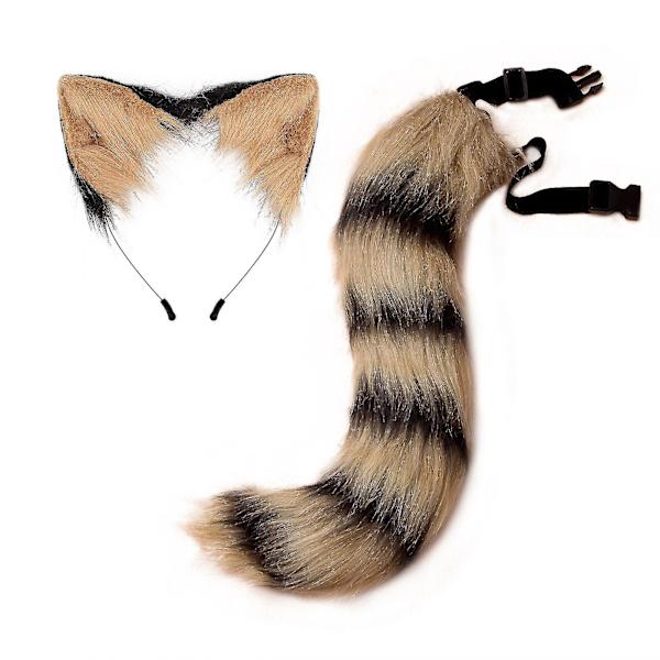 Kissan korvat Pääpanta Tail Nahkainen kaulakorusarja Cosplay Headpiece set Black white