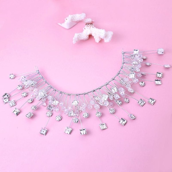 High-end handgjorda kristall mjuk krona Strass tiaror Bröllopshårband Headpiece Bröllopshår