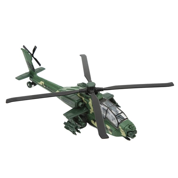 Helikoptermodel af legering, realistisk trykstøbt, træk tilbage, lyd, lys, flylegetøjssamling, grøn