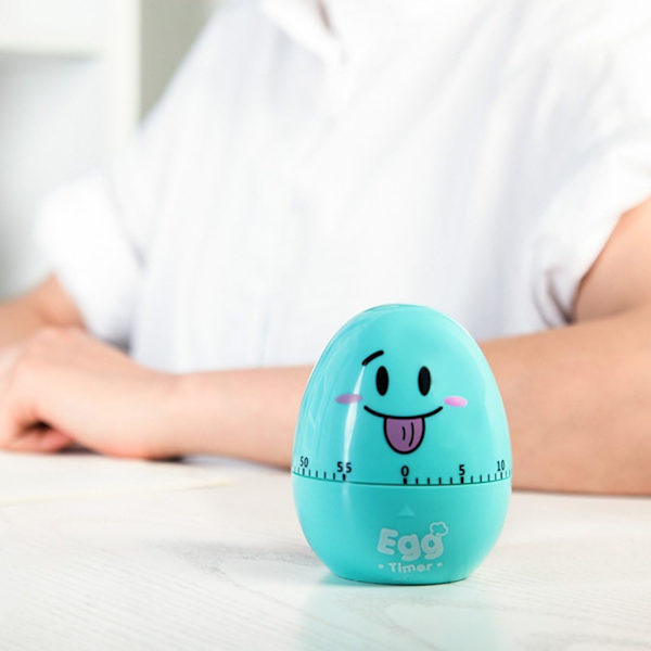 Funny Boiled Egg Cooking Countdown Timer, 1 Time Kids Mechanical Timer til køkken, studie, lektier, sportsøvelser (blå)