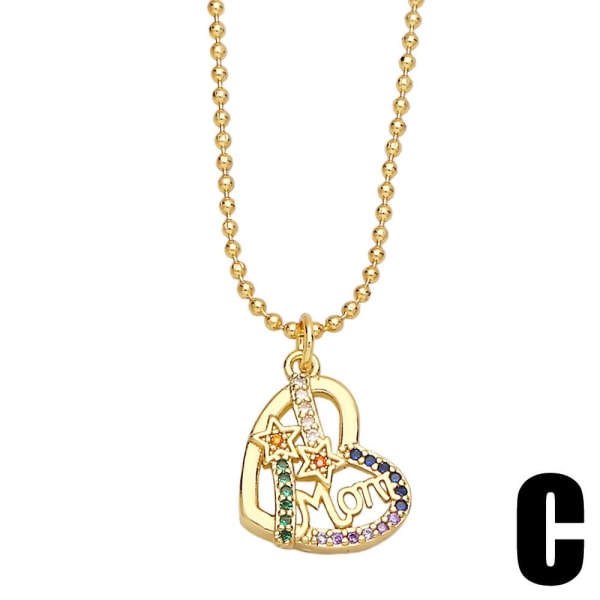 Halskæde gave til mor Zircon Heart Stud Fashion smykker Ac8431 C