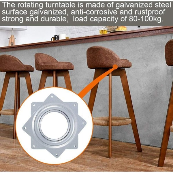 Kääntöpöytä Kääntyvä lautanen pyörivä alusta 360 astetta pyörivä neliö teräskuulalaakereilla keittiökaappiin