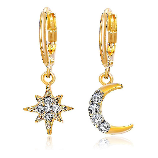øreclips Asymmetrisk Star Moon Ear Legering Guld øreringe til bryllup