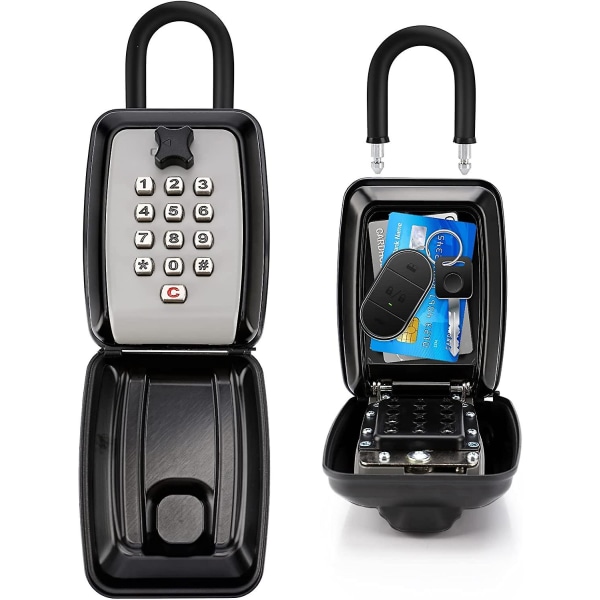 Outdoor Secure Key Box -avainlaatikko 12-numeroisella koodilla, avainkotelon avainlokero kahvalla vedenpitävä avainlaatikko kotikoulun toimistoon tehtaan autotalliin