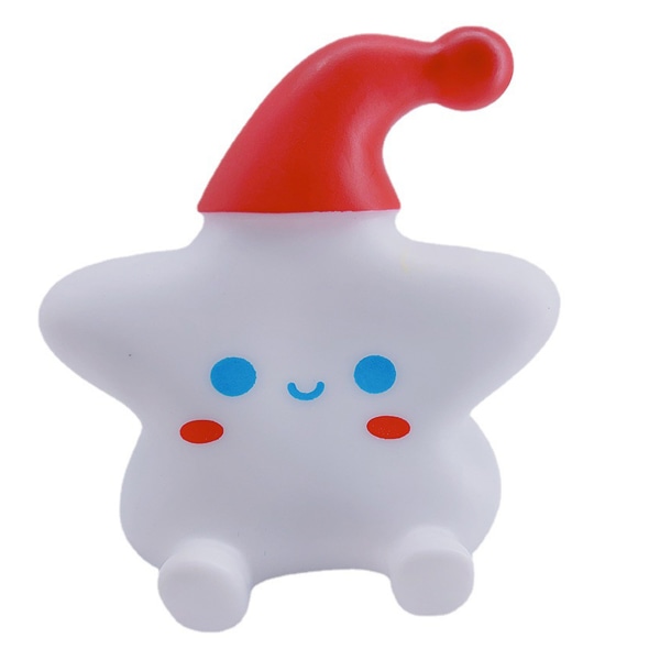 Night Light Sleep Lamp Cute Star Design Light Sensing Battery Powered Bedside Light with 3 Button Battery Red Hat