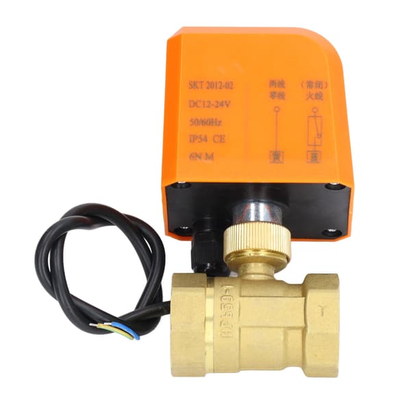 DN25 2-veis 2-leder elektrisk kuleventil Normalt lukket Universal messingkuleventil DC 12-24V