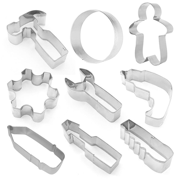 Cookie Cutter Tool 9 stykke omelet bageforme sæt rustfrit stål,