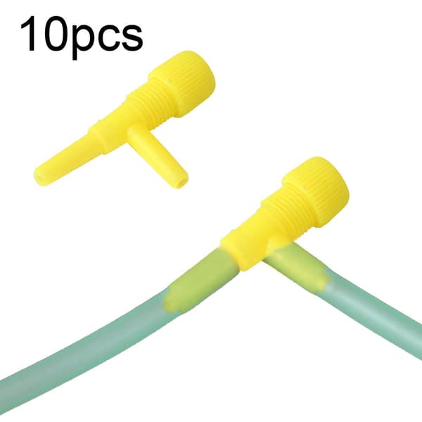 10-pack Plast Akvarium 3-vägs Luftpump Kontrollventiler Gul