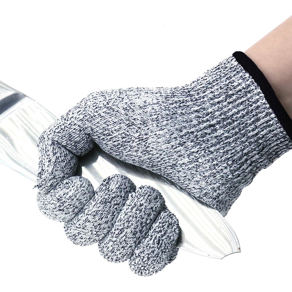 Skærebestandige handsker， Havearbejde Fiskeri Skærbestandige sikkerhedshandsker niveau 5 (grå hvid*L-sort kant)