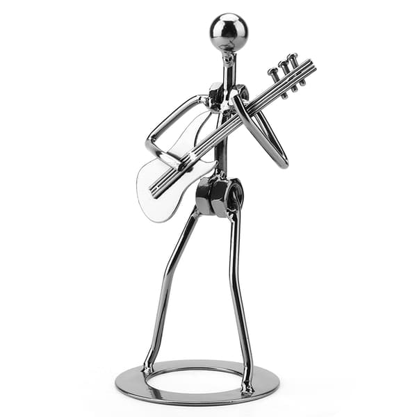Jern Gitarspiller Musiker Statue Samleobjekt Dekor Gave