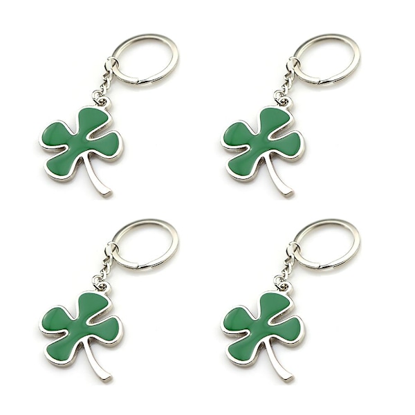 4 kpl Metalliavaimenperä Käytännöllinen Luova Clover Riippuva Koriste Avaimenperä Riipus Lahja Avaimenperä Pyhän Patrickin päiväksi