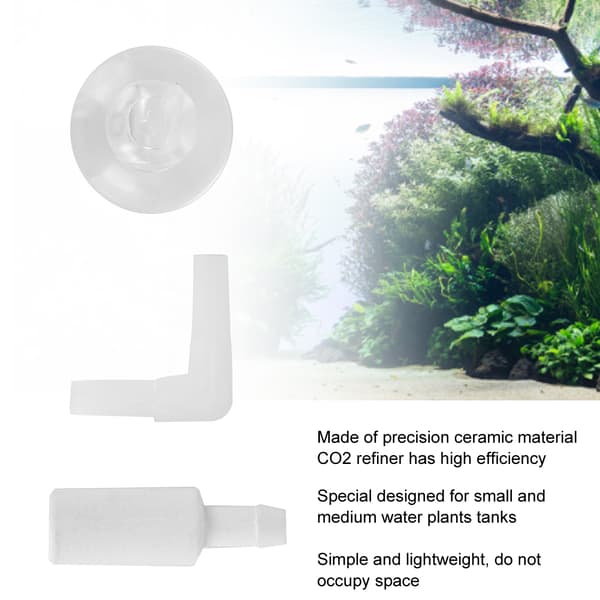Precision Keramisk Akvarium CO2-förädlare Lättviktig Fisk Vattenväxter Tank Atomizer Tillbehör