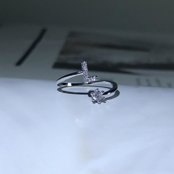 Ring Justerbar Open End Koppar Brev Kvinnor Finger Smycken För Dejting S