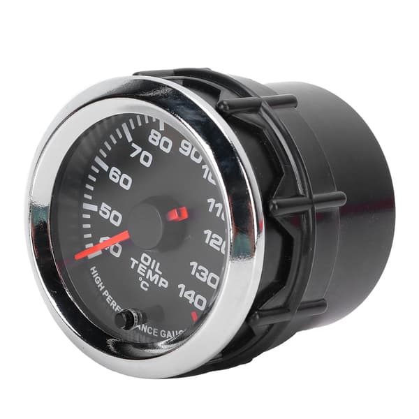 Olietermometer 52mm/2.0in 40-140℃ Display 7 farver Baggrundsbelysning Sort urskive til 12V biler