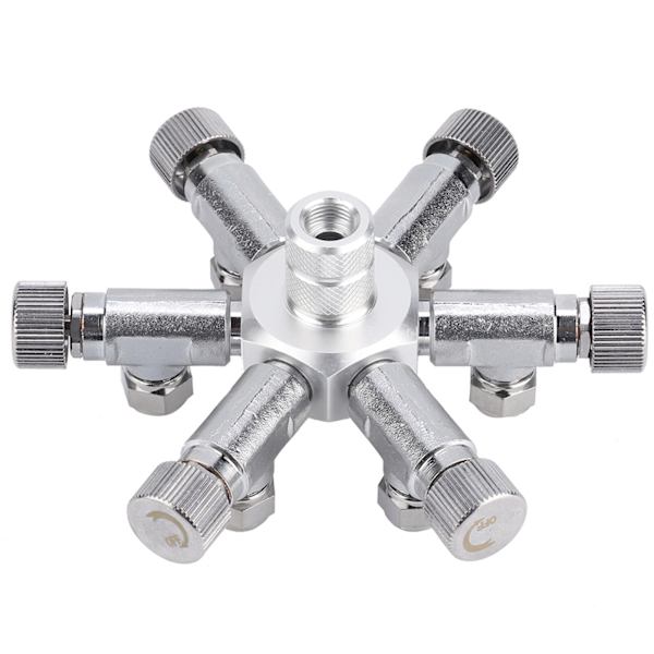 6-vejs akvarium CO2-regulator splitterventil multi-distribution fisketank