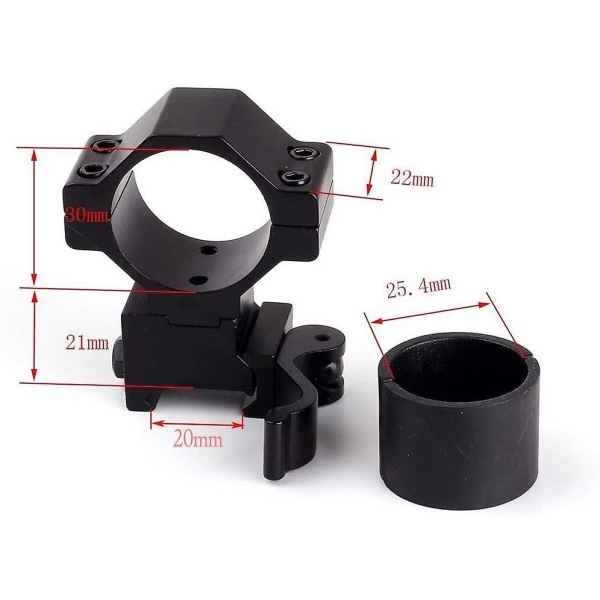 25,4 mm 1&#39;&#39;/30 mm Quick Detach Scope Rings Convert Rings Ring, 20 mm Weaver Picatinny för infraröd Night Vision Scope Torch