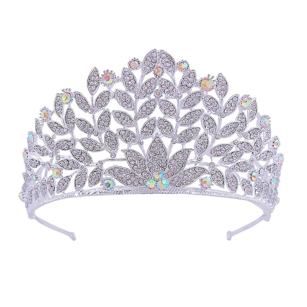 Europeiska och amerikanska barocken Bride Crown Fascinator Strass Hårprydnader Princess Crown Silver
