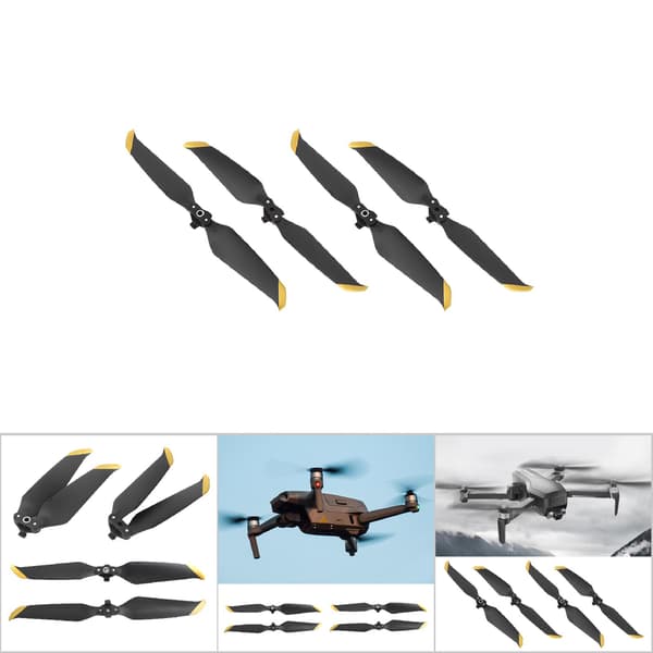 4 stk. propel støjsvage quick release propeller tilbehør passer til Mavic AIR 2 Drone Sort Guld Kant