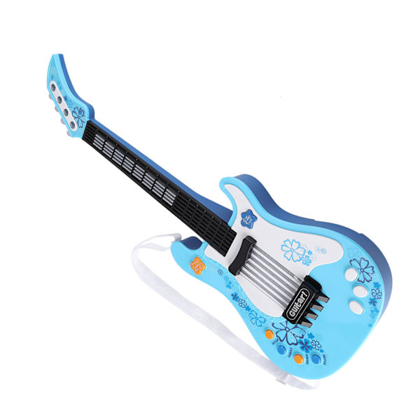 Barn Blue Light Musical Instrument Toy - Multifunktionell basgitarr