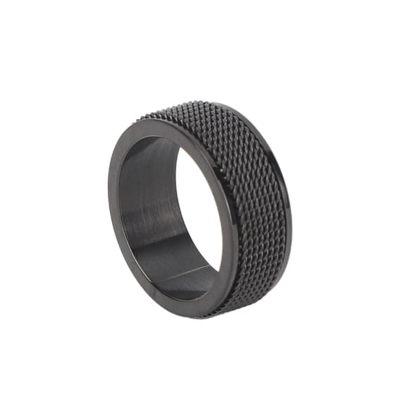 8 mm lydløs spinnerring i titaniumstål til mænd, angstlindring, stress, sort, 65 mm, 2,6 tommer