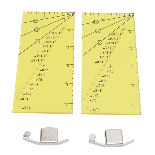 2 sæt magnetisk sømguide rustfrit stål transparent akryl gul lineal positioneringsmagnet syguide