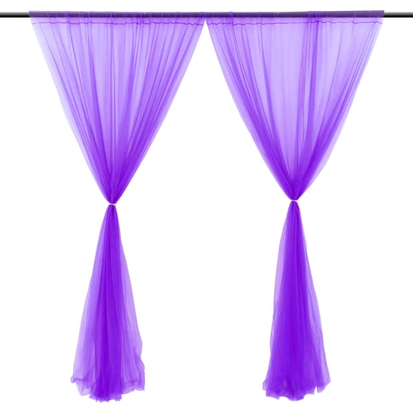 5x10ft Chiffon Mjuka Halvtransparenta Moderna Gardiner för Sovrum Vardagsrum Bröllop