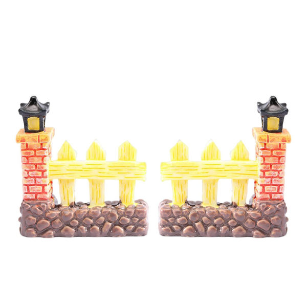 5 X 2 stk/sæt Miniature hegnsdør Realistisk 3d gør-det-selv tegneserie Mikrolandskab Dukkehus Scene Ornament Hegnsdør Model Børnelegetøj