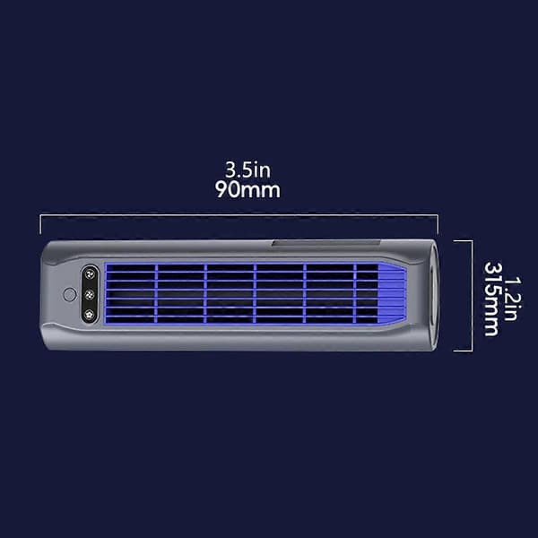 Stille personlig ventilator til kontorbord Bladløs bordventilator til soveværelse stue Grey