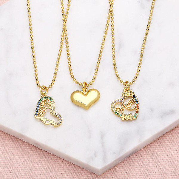 Halsband present till mamma Zircon Heart Stud Modesmycken Ac8428 C