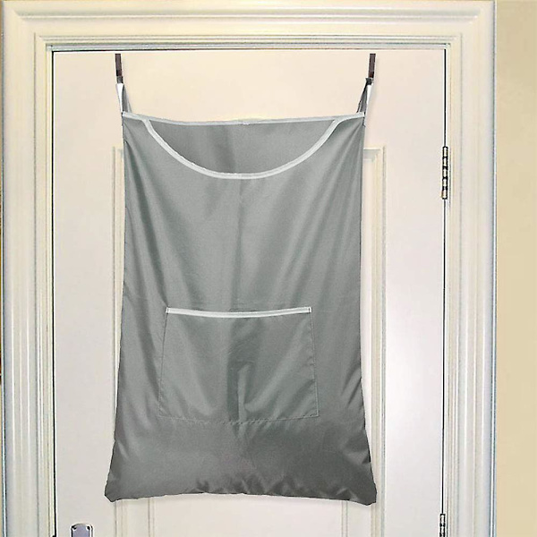 Harmaa kestävä Oxford Bag Pesulapussi, Oven yläpuolella Kangaskori koukuilla, Kylpyhuoneeseen, Säilytys, Seinä, Kaappi, 75x50cm