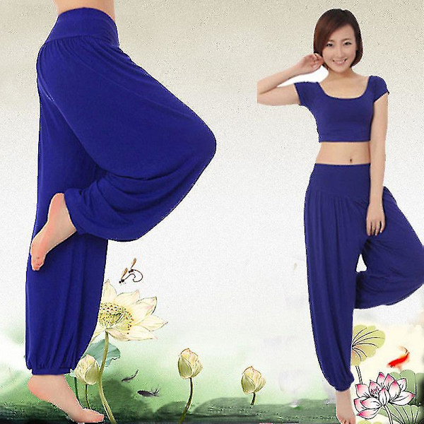 Yogabukser med brede ben til kvinder Dark Blue XL
