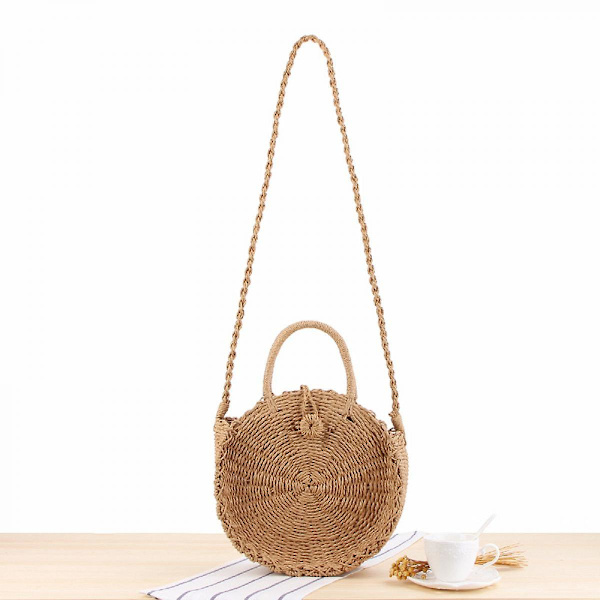 Sommar Beach Axelremsväska, Ljusvävd Halm Cross-body, Telefon, Reseväska För Kvinnor & Vardagsbruk A916-1094