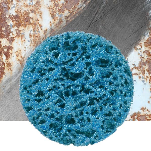 2 Tums Polystrip Polerskive Roll Lock Slipeskive Rustfjerner Blå