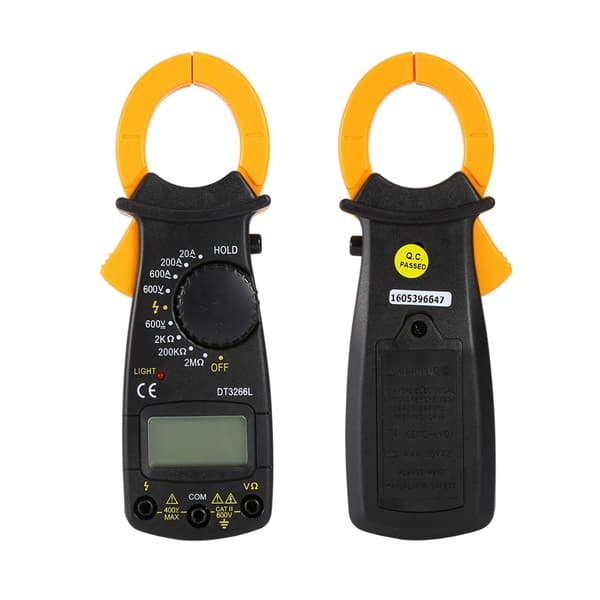 Digital Klemmemeter Multimeter 600A AC/DC Strøm Volt Amperemeter