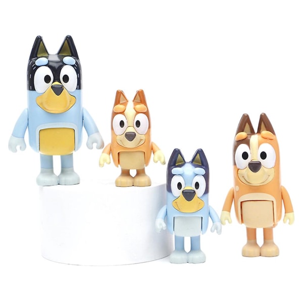 Cartoon Animation Bluey Playtime Toys Modellfigurer Barnleksak 8PCS