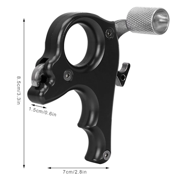 Bueudslættelsehjælpemidler til bueskydning 3-fingers greb Tommel Caliper Trigger til Compound Bow Tilbehør (Sort)