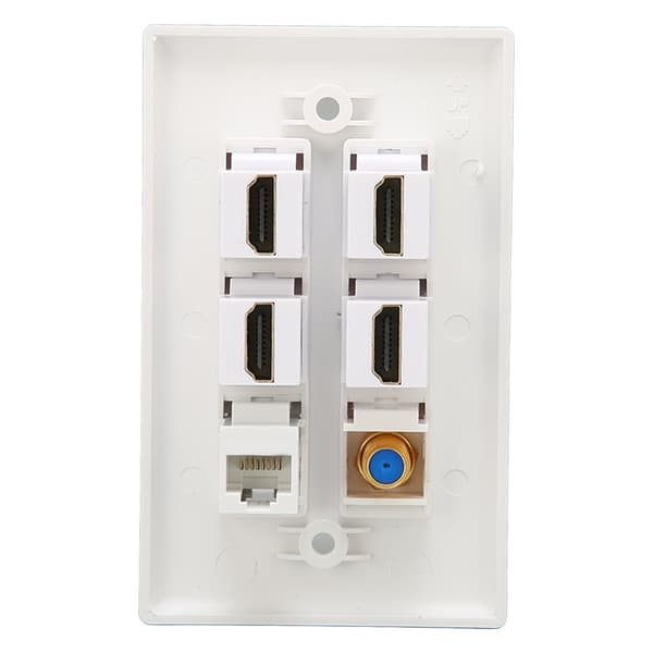6 Portars HDMI CAT6 Ethernet Väggplatta för Hemmakontor