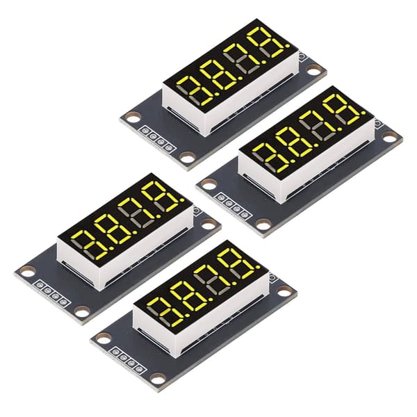 4 Sæt Digitalt Rør Display Modul LED 4 Cifre 7 Segment 0,36 Tommer TM1637 Drivchip Gul MRA110C