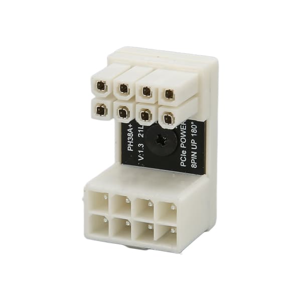GPU PCIe-kontakt vit 8-stift 180 grader ABS-skal tjock koppar grafikkort strömkontakt för stationär dator typ A