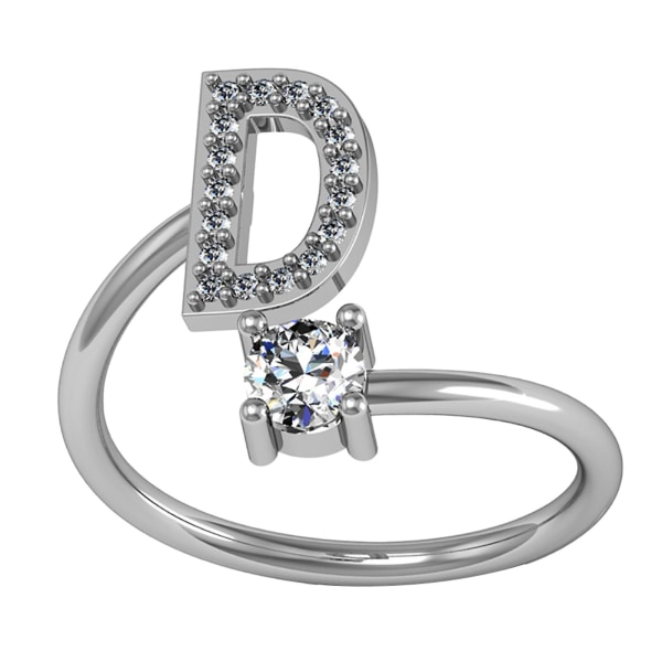 Ring Justerbar Open End Koppar Brev Kvinnor Finger Smycken För Dejting D