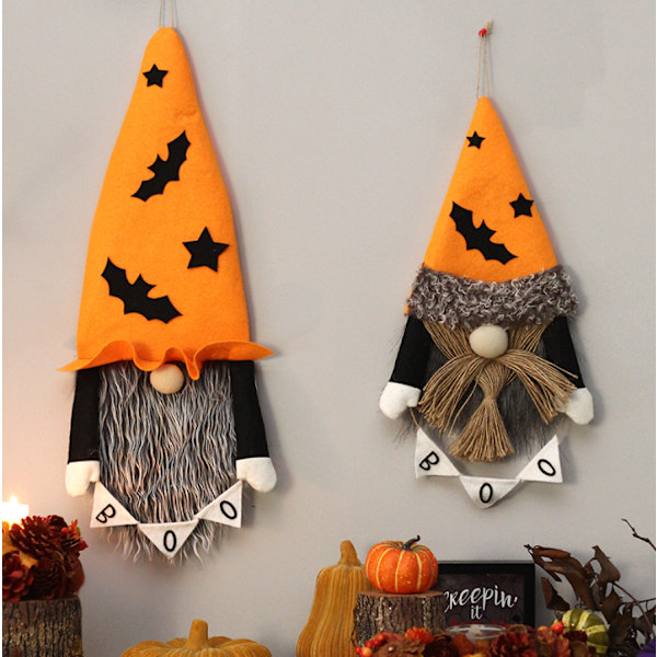 Halloween kasvoton keltainen lepakkohattu vanha mies riippuva lippu nukke seinälle ripustettavat kodin koristeet