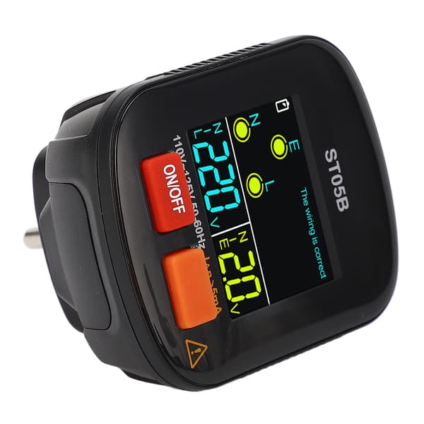 Stikkontakttester med LED-display US-stik 110-125V