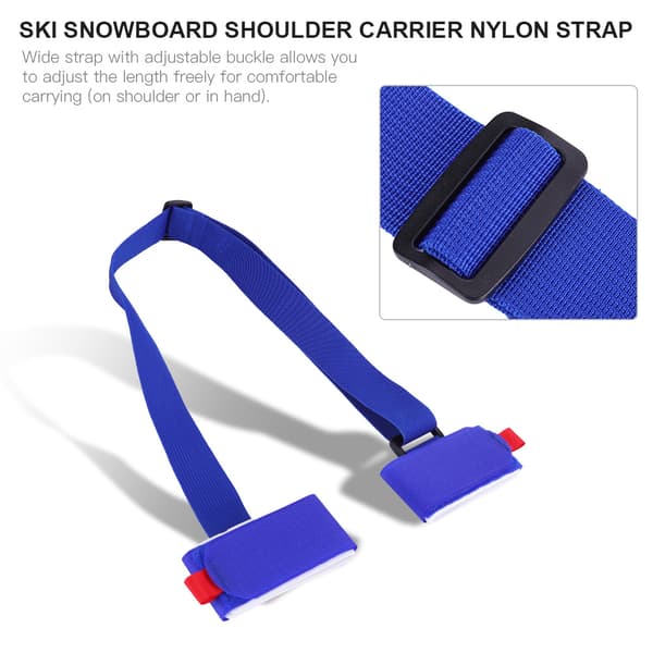 Blå Snowboard Ski Rem Axel Holder Nylon Rem Tilbehør