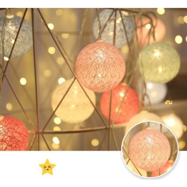 20 LED-puutarhamerkkivaloa ulkokäyttöön kristallipallovalot, piha, joulu (macaroons väri)
